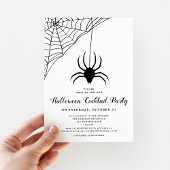 ブラックキュートスパイダーハロウィンカクテルパーティー 招待状