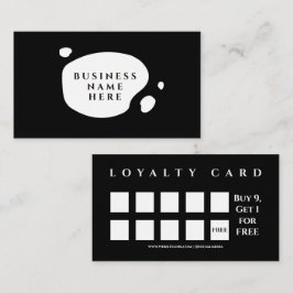 ブラックキュートミニマルサロンコーヒーショップ ロイヤリティカード
