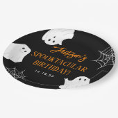 ブラックキュート幽霊不気味ハロウィーン誕生日 ペーパープレート (アングル)