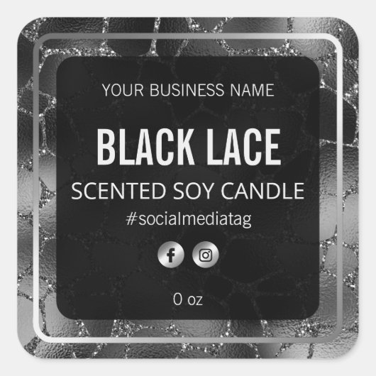 ブラックキリンプリント製品ラベル スクエアシール (正面)