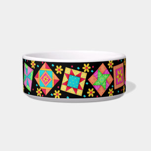 ブラックキルトブロックキャットフードボウル ボウル