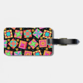 ブラックキルトブロック荷物又は裁縫機械ラベル ラゲッジタグ (裏面横)