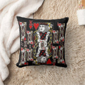 ブラックキングオブハートカジノトランプ クッション (ブランケット)