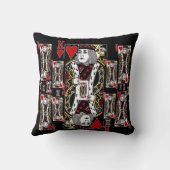 ブラックキングオブハートカジノトランプ クッション (裏面)