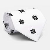 ブラックキングカスタムチェスの駒のパターンのネックタイ ネクタイ (ロール)