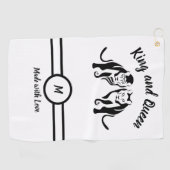 ブラックキングスとクイーンズブラックレオライオンとライオン ゴルフタオル (横)