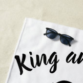 ブラックキングスとクイーンズブラックレオライオンとライオン ビーチタオル (インサイチュ)