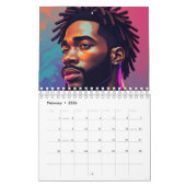 ブラックキングスメラニンメンズアフロセントリックブルドレッドロック カレンダー (2月 2026)