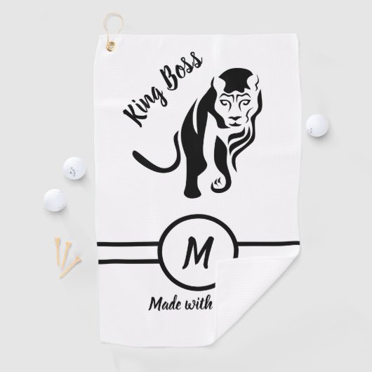 ブラックキングライオンレオ ゴルフタオル (インサイチュ)