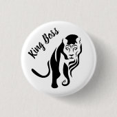 ブラックキングライオンレオ 缶バッジ (正面)