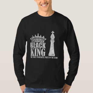 ブラックキング最強の駒チェス Tシャツ