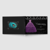 ブラックキンセアニェラパープルガウンString Lights写真 ゲストブック (全面)