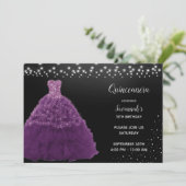 ブラックキンセアニェラプリンセスパープルガウンライト 招待状 (スタンド正面)