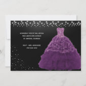 ブラックキンセアニェラプリンセスパープルガウンライト 招待状 (裏面)
