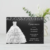 ブラックキンセアニェラプリンセスホワイトガウンライト 招待状 (スタンド正面)