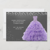 ブラックキンセアニェラプリンセスラベンダーガウンライト 招待状 (裏面)