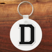 ブラックキーチェーンのイニシャル文字Dを綴る キーホルダー (正面)