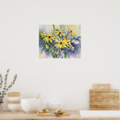 ブラックキー付きスーザン絵画ウォーター色 ポスター (キッチン)