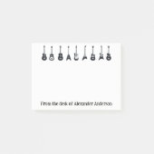 ブラックギターとホワイトギターのパーソナライズされたポストイットノート ポストイット (正面)