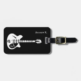 ブラックギターとホワイトギター、ギタリスト旅行 ラゲッジタグ