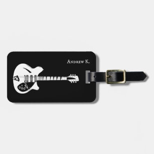 ブラックギターとホワイトギター、ギタリスト旅行 ラゲッジタグ