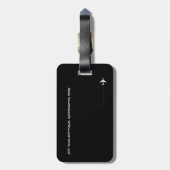 ブラックギターとホワイトギター、ギタリスト旅行 ラゲッジタグ (裏面縦)