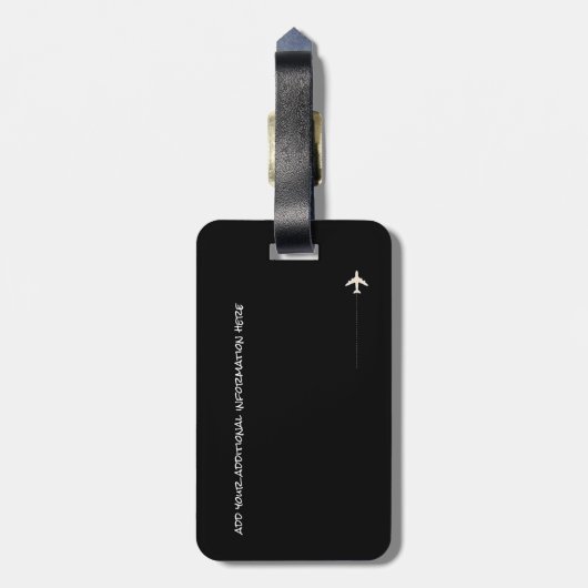 ブラックギターとホワイトギター、ギタリスト旅行 ラゲッジタグ (裏面縦)