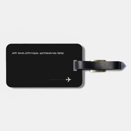 ブラックギターとホワイトギター、ギタリスト旅行 ラゲッジタグ (裏面横)