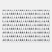 ブラックギターとホワイトギター ラッピングペーパーシート (正面)