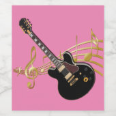 ブラックギターオンピンク ワインラベル (シングルラベル)