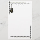 ブラックギターデザイン 便箋 (正面)