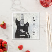 ブラックギターバースデーパーティー紙ナプキンス スタンダードカクテルナプキン (インサイチュ)