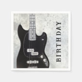 ブラックギターバースデーパーティー紙ナプキンス スタンダードカクテルナプキン (正面)