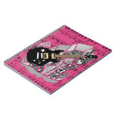 ブラックギターピンクシートミュージックシルバークリスタル ノートブック (左側)