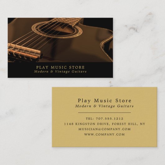 ブラックギターミュージカル楽器店 名刺 (正面/裏面)