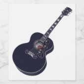 ブラックギターミュージックデザイン ワインラベル (シングルラベル)