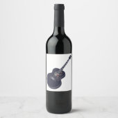 ブラックギターミュージックデザイン ワインラベル (正面)
