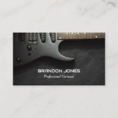 ブラックギター、ギタリスト、プロフェッショナルミュージシャンバス 名刺 (正面)