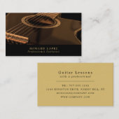 ブラックギター、ギタリスト、プロフェッショナルミュージシャン 名刺 (正面/裏面)