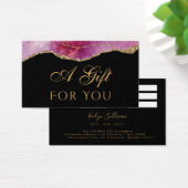 ブラックギフトカードにピンクの水色の輝き (デスク)