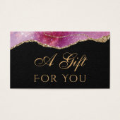 ブラックギフトカードにピンクの水色の輝き (正面)