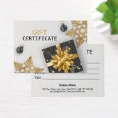 ブラックギフトクリスマスボール金ゴールドスノーフレークギフトカード (デスク)