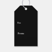 ブラックギフトコンテンポラリーT上の白いクリスマスツリー ギフトタグ (裏面)