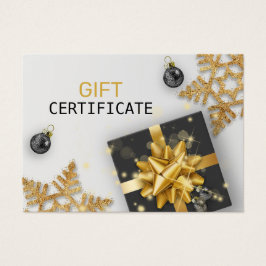 ブラックギフト クリスマスボール ゴールドスノーフレーク ギフトカード