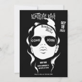 ブラックギャングガールロック誕生日バッシュ 招待状 (正面)