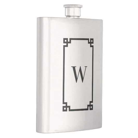 ブラックギリシャ鍵縁どモノグラム フラスク (右)