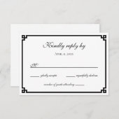 ブラックギリシャ鍵縁ど 出欠カード (正面/裏面)