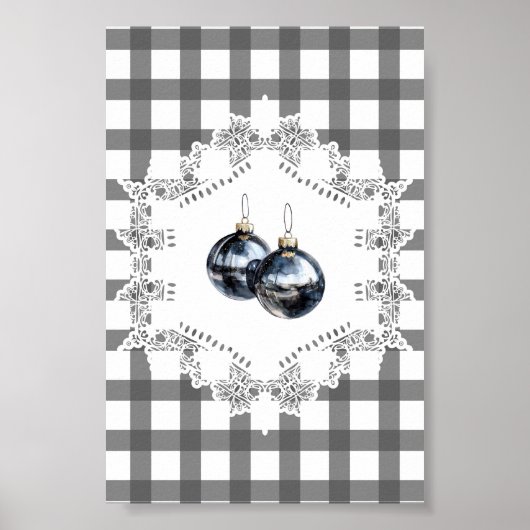 ブラックギンガムオーナメント クリスマス ウォールアート (正面)