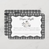 ブラックギンガムキュート幽霊おむつラッフルインサート エンクロージャーカード (正面/裏面)