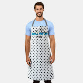 ブラックギンガムチェックグリルパーソナライズされたマスター エプロン (着用した状態)